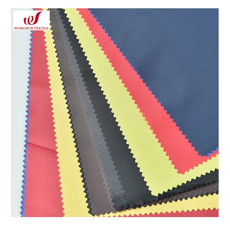 100% Polyester 210T 0.20CM RibStops Taffeta with PA coating Waterproof Fabric for Lining and Outdoor