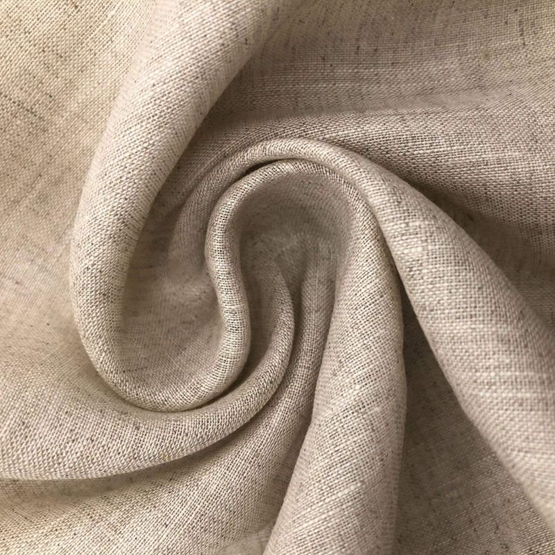 High quality stock lot custom color woven cotton stonewashed linen natural 100 linen fabric manufacturer for clothing shirt