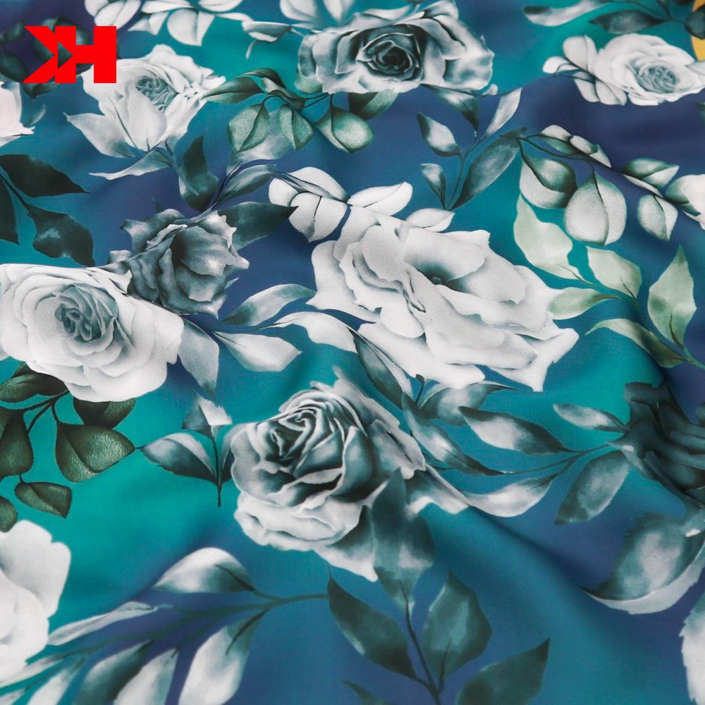 Kahn Garments Fabric Digital Print Polyester Printed Silk Chiffon Fabrics for dress muslim