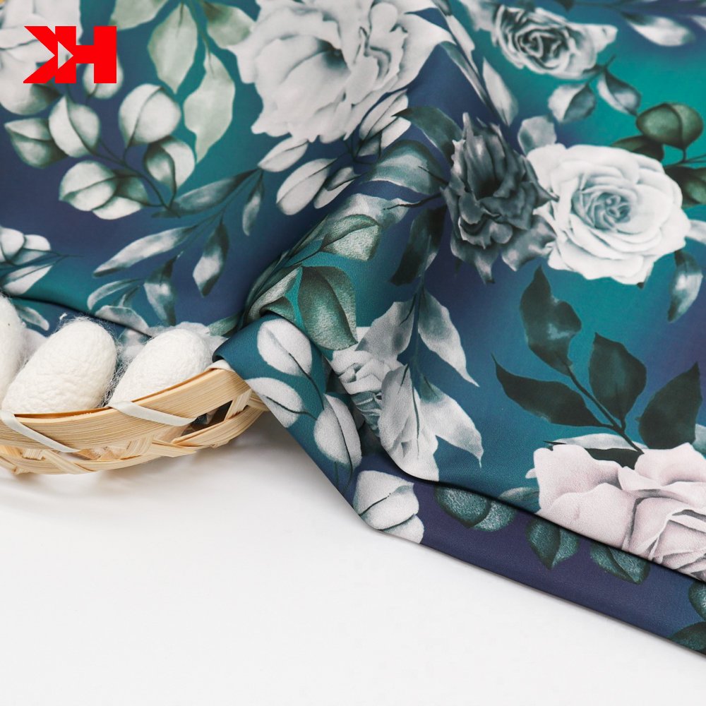 Kahn Garments Fabric Digital Print Polyester Printed Silk Chiffon Fabrics for dress muslim