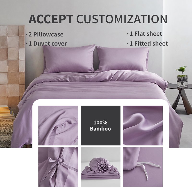 factory wholesale customized luxury style packaging cooling feeling bamboo bedding sets with OEKO and BSCI certification