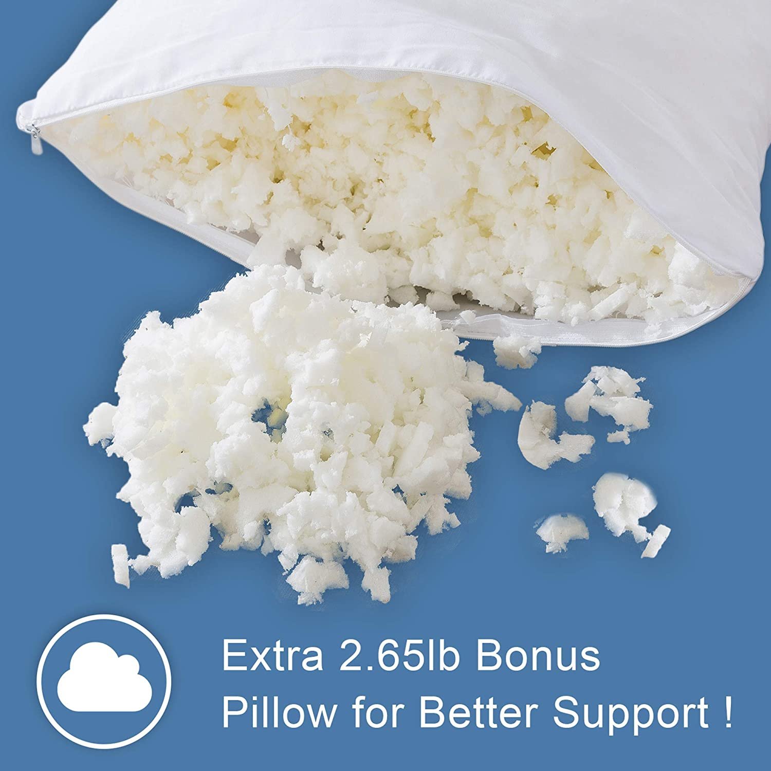 Shredded Memory Foam Body Pillow,Adjustable Firm Long Pillows for Adults with Breathable Bamboo Cover