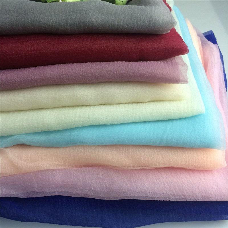 Guangzhou Golden Supplier Prices Solid Organza Fabric Moss Crinkle Wrinkle Bubble Seersucker Organza Fabric