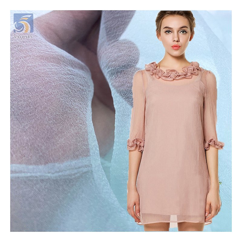 Guangzhou Golden Supplier Prices Solid Organza Fabric Moss Crinkle Wrinkle Bubble Seersucker Organza Fabric