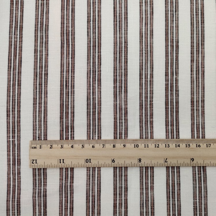 Spring summer girls cloth linen fabrics soft washed french thailand yarn dyed premium striped 100% linen fabric for clothing