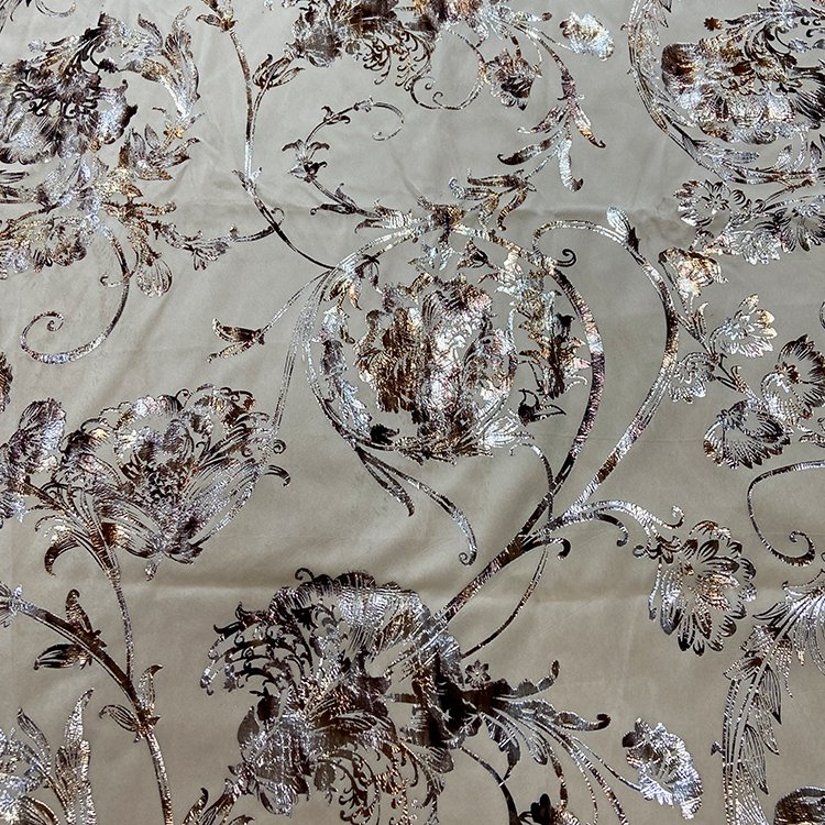 Factory Provides Best Quality 100% Polyester gold polyester printed metallic blackout jacquard curtain fabric