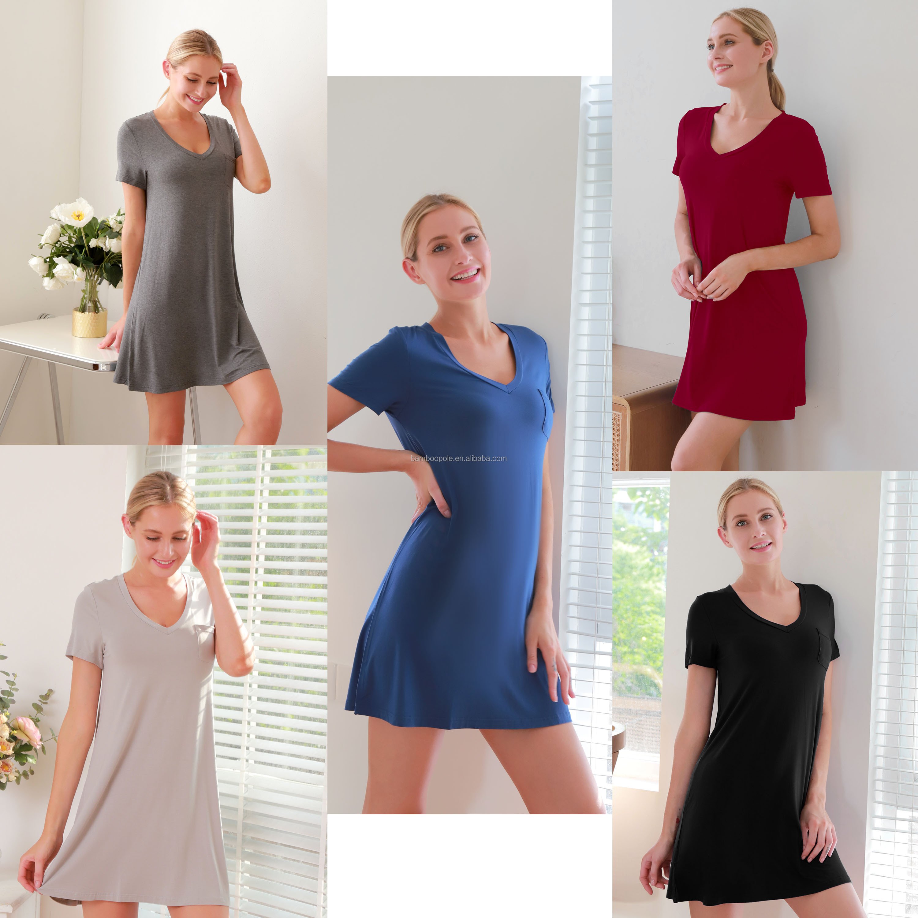 Ladies Lounge Wear Cozy Night Dress Summer Women's Sleepwear Custom Night Wear for Women Elegant Bamboo Night Dresses for Woman