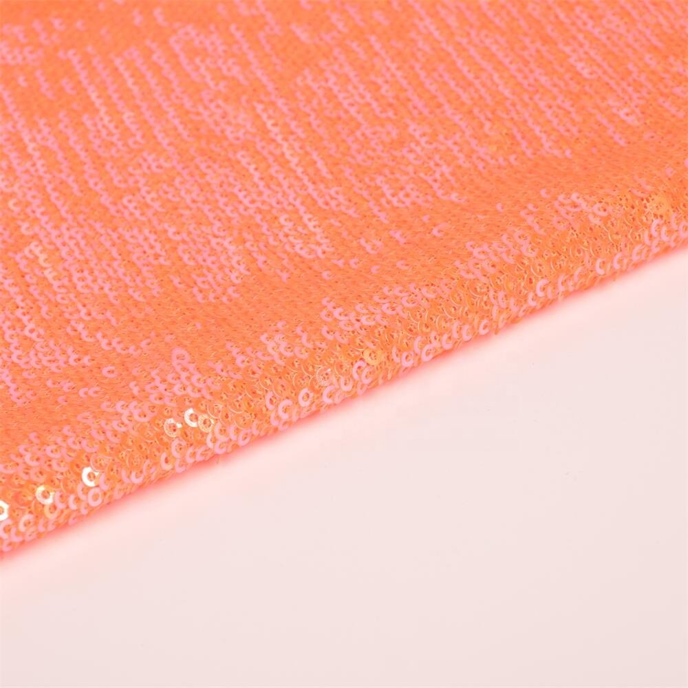 High quality pink glitter 100% polyester sequin embroidery lace fabrics for women