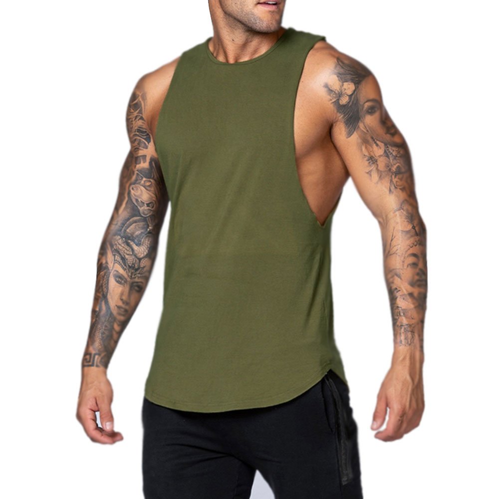 Workout Gym Men Tank Top Vest Muscle Sleeveless Sportswear Shirt Stringer Fashion Breathable Clothing Bodybuilding Wear