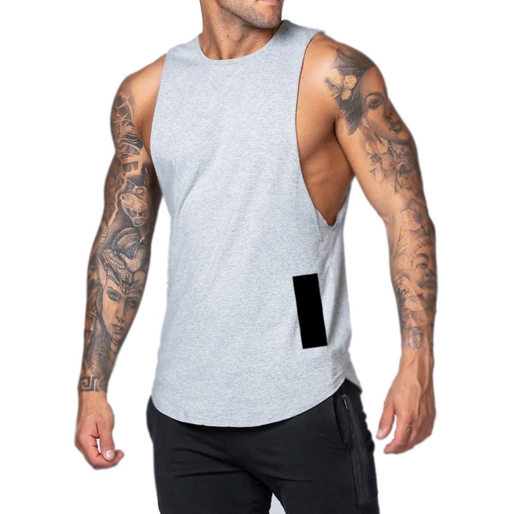 Workout Gym Men Tank Top Vest Muscle Sleeveless Sportswear Shirt Stringer Fashion Breathable Clothing Bodybuilding Wear