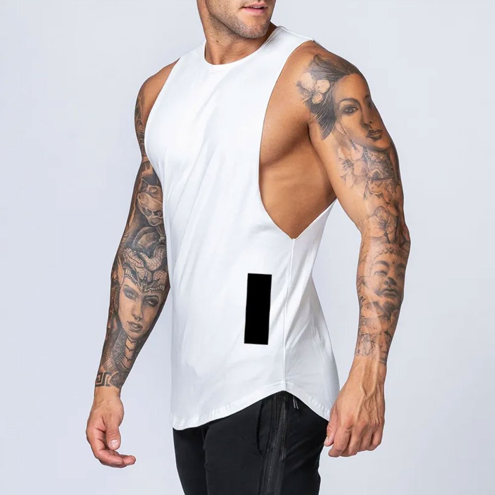 Workout Gym Men Tank Top Vest Muscle Sleeveless Sportswear Shirt Stringer Fashion Breathable Clothing Bodybuilding Wear