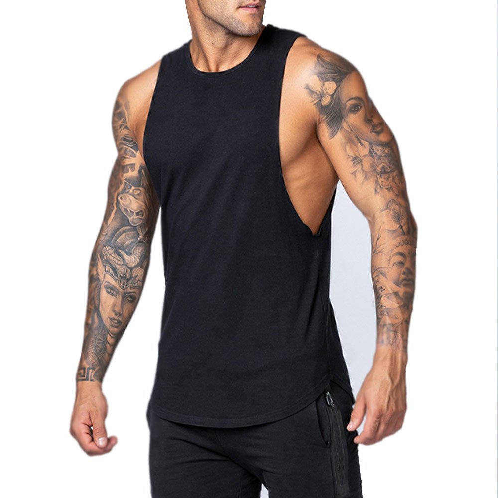 Workout Gym Men Tank Top Vest Muscle Sleeveless Sportswear Shirt Stringer Fashion Breathable Clothing Bodybuilding Wear