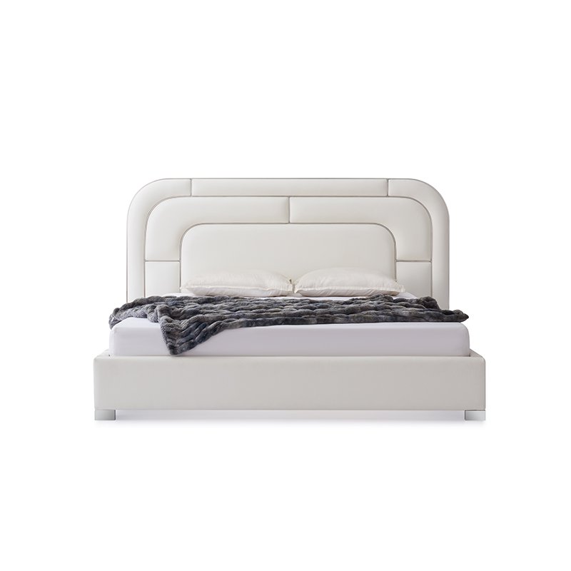 Modern Luxury Bed Bedroom Furniture Home Hotel Apartment Italian Design King Queen Size Soft Comfortable Fabric Cotton Linen Bed