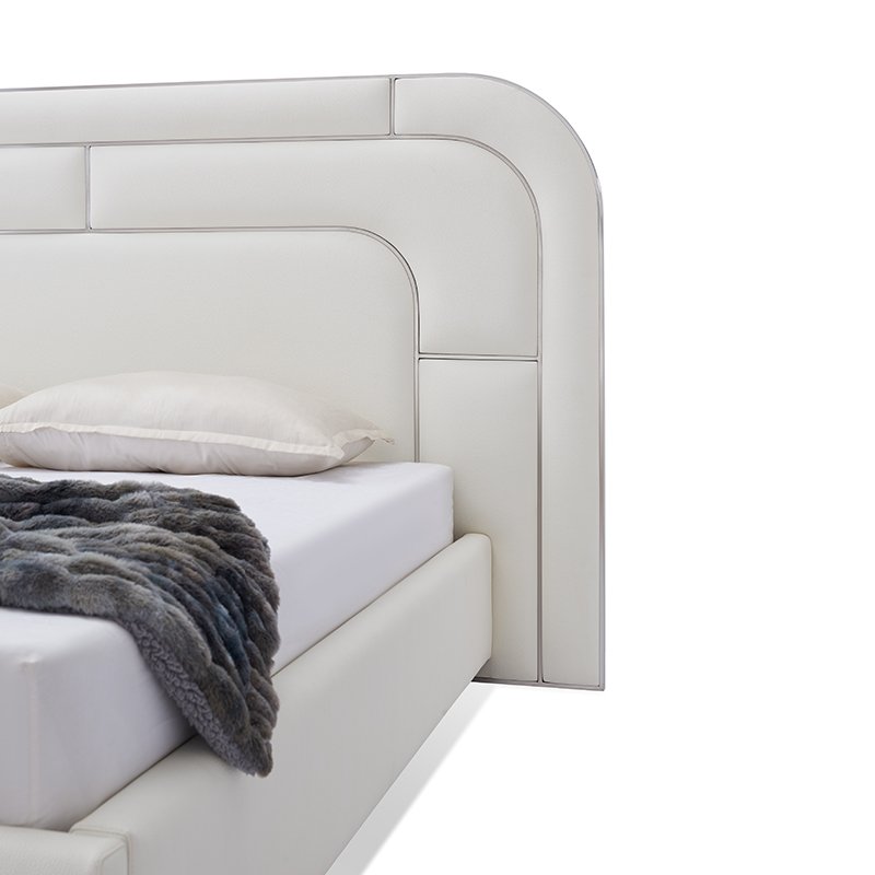 Modern Luxury Bed Bedroom Furniture Home Hotel Apartment Italian Design King Queen Size Soft Comfortable Fabric Cotton Linen Bed