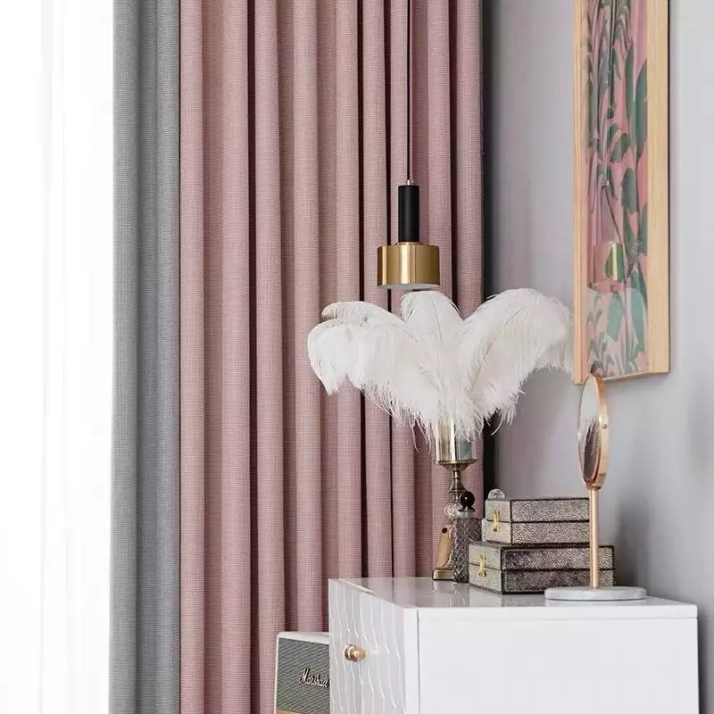 Long curtain Linen Look Curtain, Heavy linen full blackout curtain