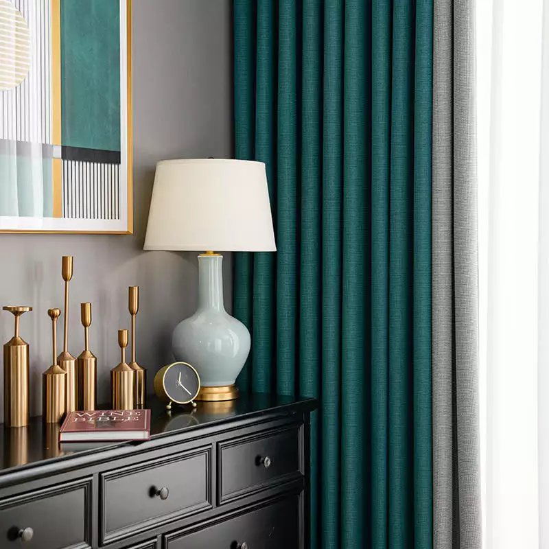 Long curtain Linen Look Curtain, Heavy linen full blackout curtain