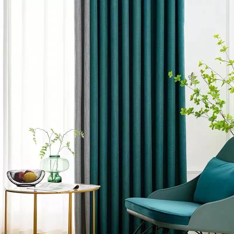Long curtain Linen Look Curtain, Heavy linen full blackout curtain