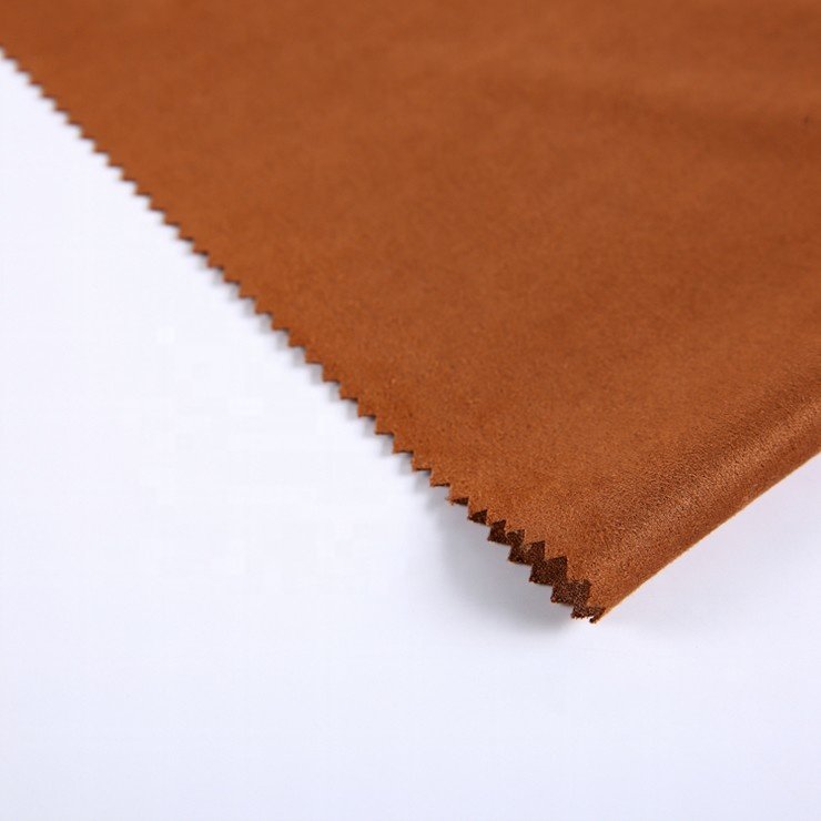 Factory Price Brown Interlock Knitted weft Suede Roll Micro Polyester Fabric Price Per Meter