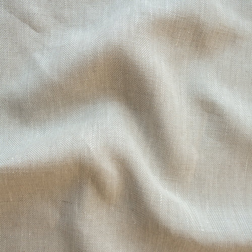 285 GSM 100% Linen Twill Weave Herringbone Natural Fabric Breathable Organic Printed Shirt Fabric Roll High Quality Home Use