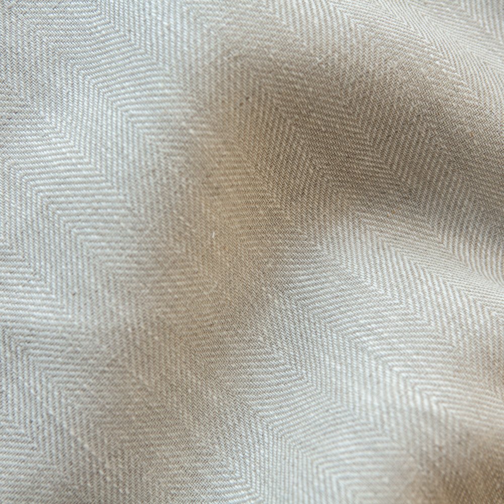 285 GSM 100% Linen Twill Weave Herringbone Natural Fabric Breathable Organic Printed Shirt Fabric Roll High Quality Home Use