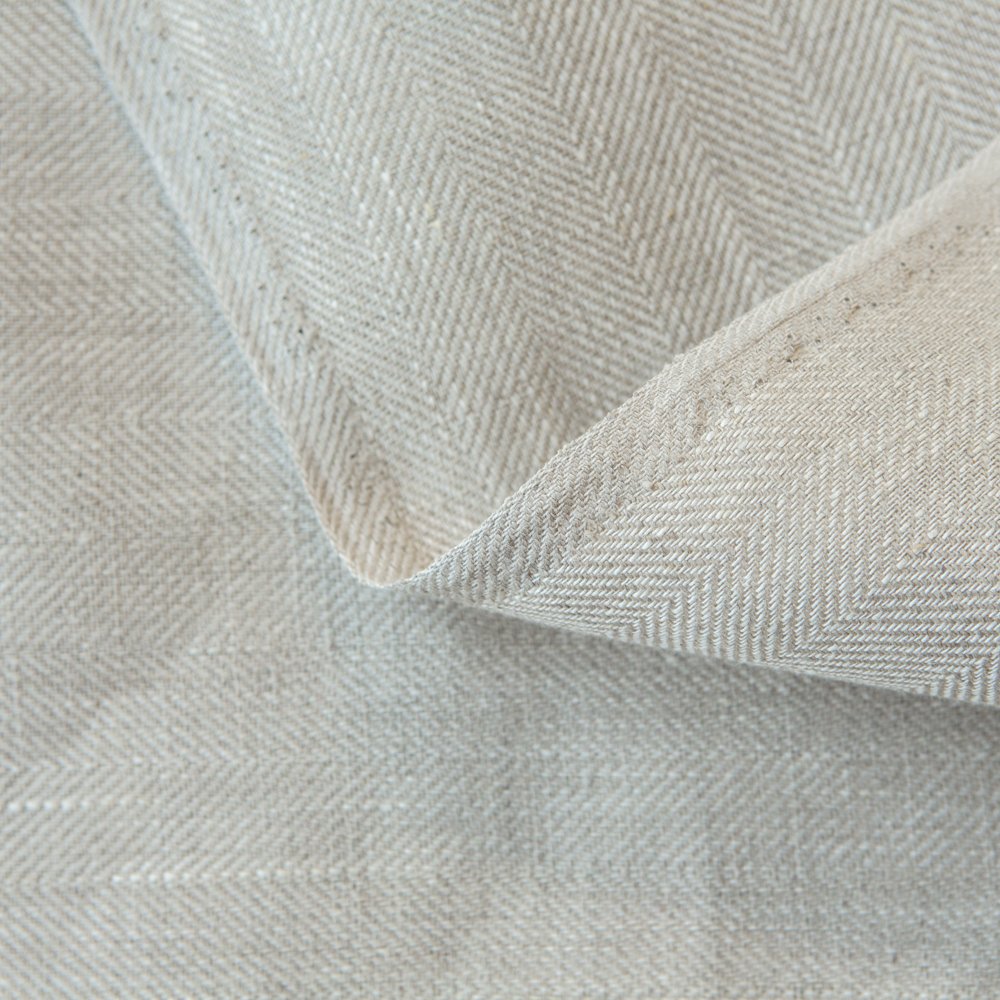 285 GSM 100% Linen Twill Weave Herringbone Natural Fabric Breathable Organic Printed Shirt Fabric Roll High Quality Home Use