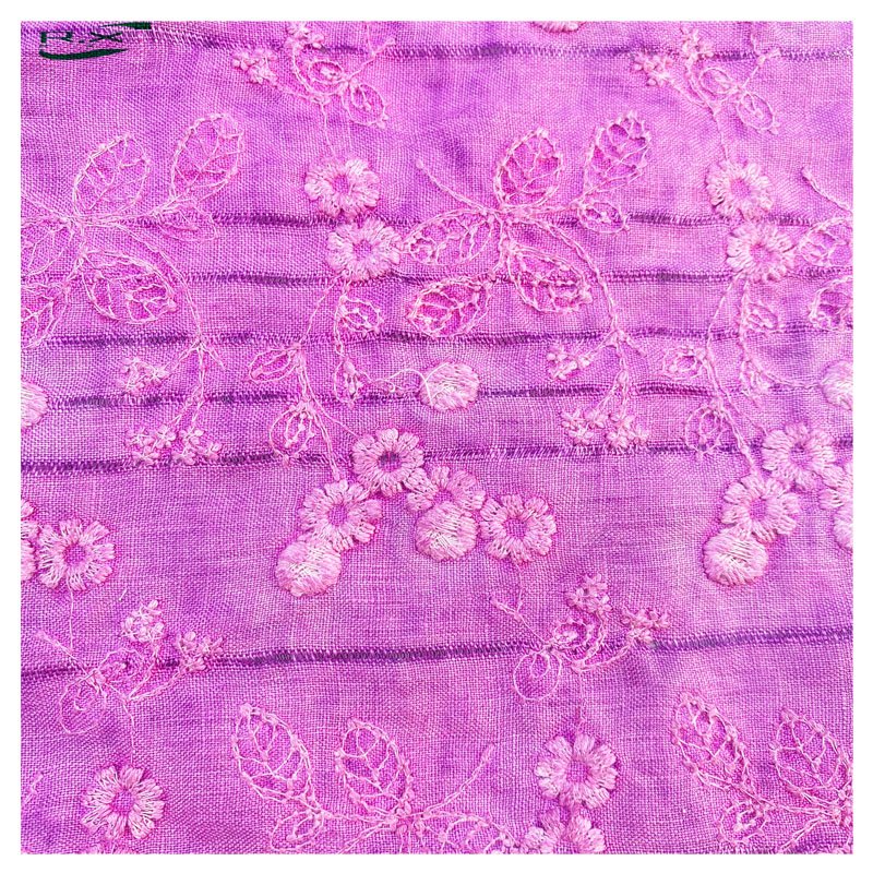 Custom wholesale high quality 100% pure linen floral embroidered woven tablecloth curtain Plain fabric