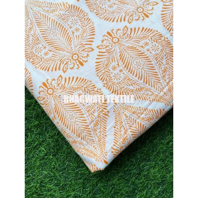 Indian Handmade Cotton Block Screen Print Fabric For Dress Making Cotton Fabric Hand Block Print Fabric
