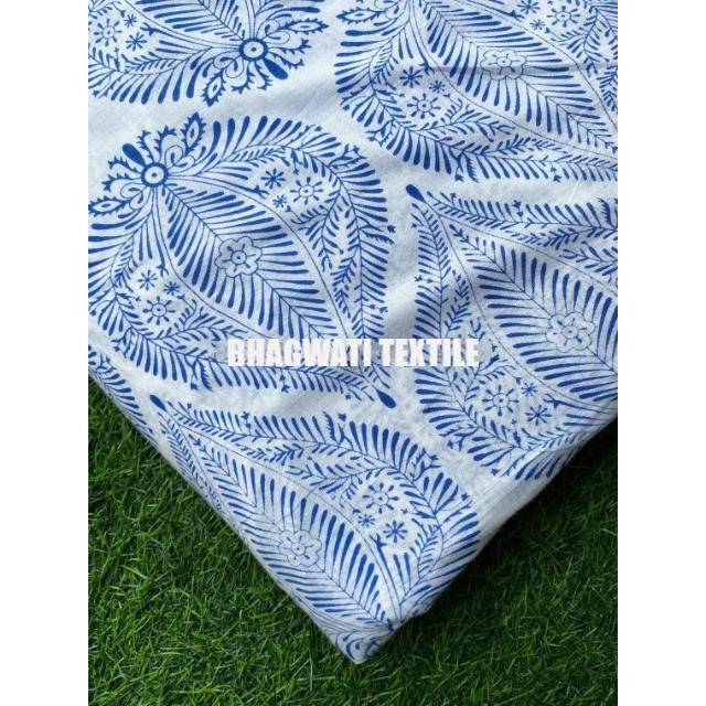 Indian Handmade Cotton Block Screen Print Fabric For Dress Making Cotton Fabric Hand Block Print Fabric