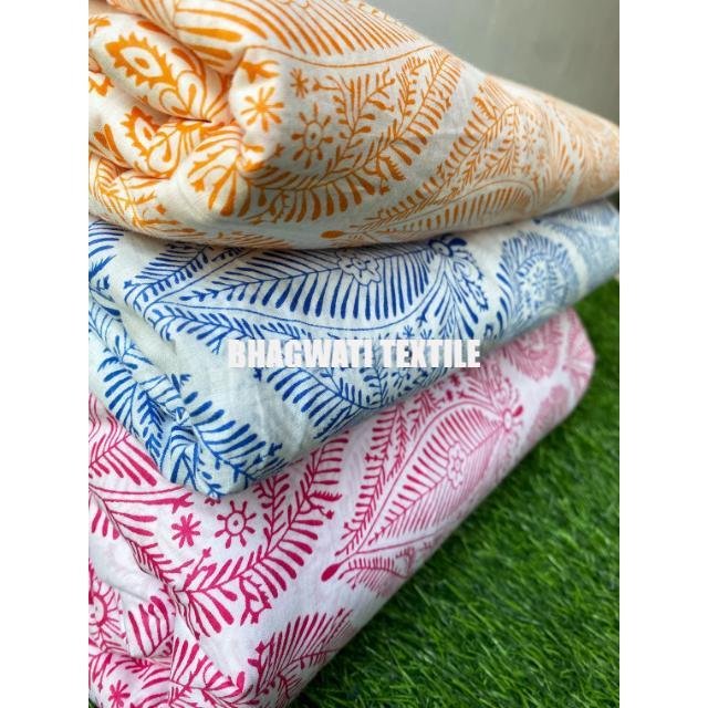 Indian Handmade Cotton Block Screen Print Fabric For Dress Making Cotton Fabric Hand Block Print Fabric