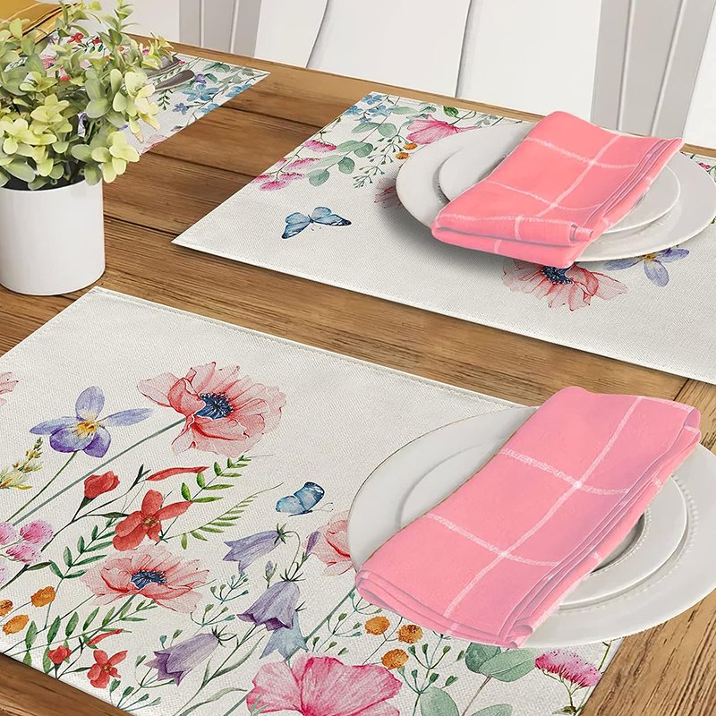 Washable Placemats For Easy Cleaning Luxury Cotton Place Mats Napkins Placemats Custom