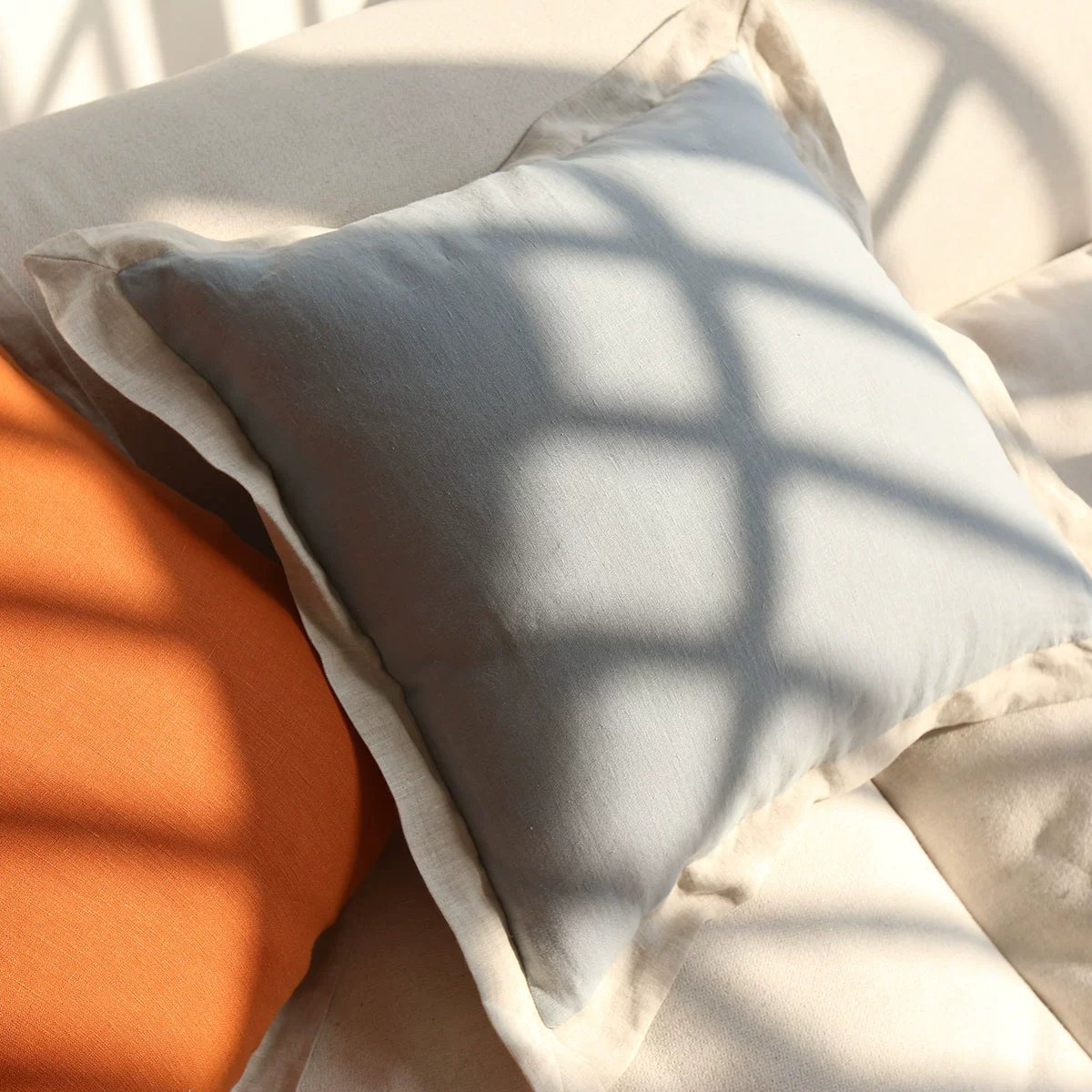 color-border100% linen pillowcase set housewife style envelope pillowcase pillowslip with ties soft and comfortable