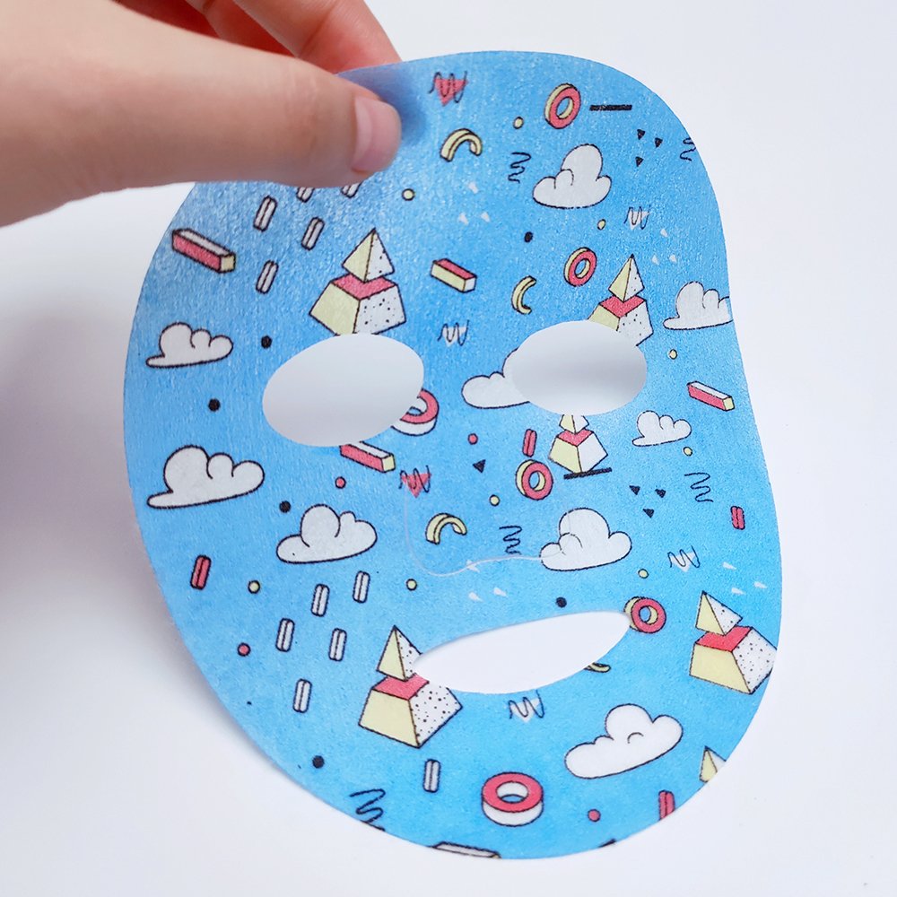Multicolor Cartoon Pattern Printing Facial Mask Sheet for Kids, Children - Made with 100% Cotton