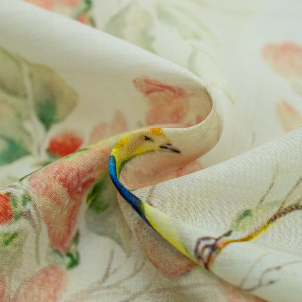 Linen rayon tencel fabric woven custom digital printing floral 100% linen fabric for clothing garment