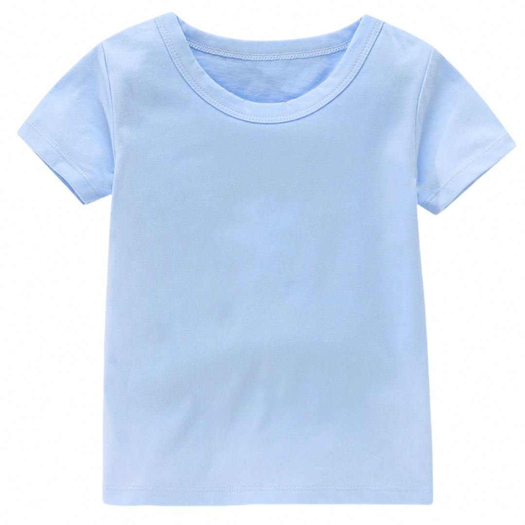 New Arrival Solid Pastel Infant Baby Toddler Youth T-Shirt Kids Custom Logo Plain Color Apparel For Sublimation Blanks Printing
