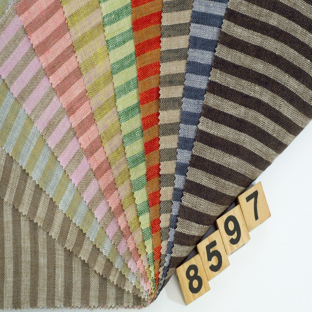 #8597 Wholesale Striped Yarn Dyed French Linen Stripe Hot Selling Original 100% Linen Fabric Good Quality Woven Fabric For Shirt