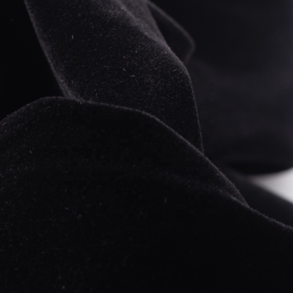 Velvet fabric black vintage smooth thick knitted black velvet fabric for dress micro velvet soft fabric
