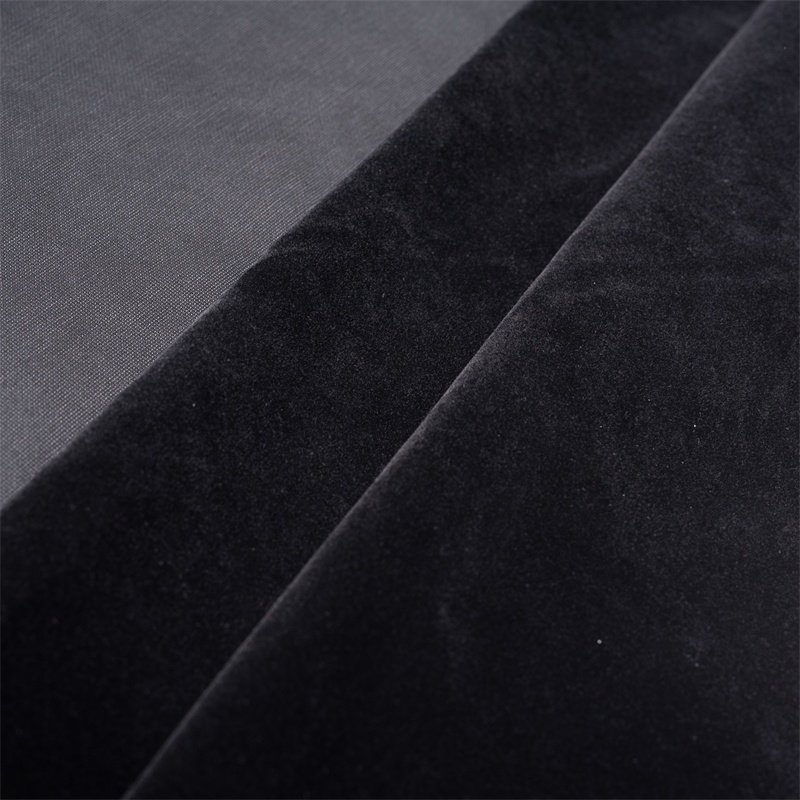 Velvet fabric black vintage smooth thick knitted black velvet fabric for dress micro velvet soft fabric