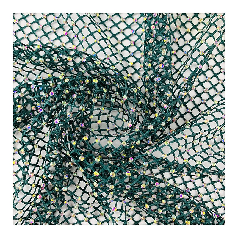 Top quality Embroidery piece mesh cloth hot drill 100% polyester Embroidery fabric for full dress