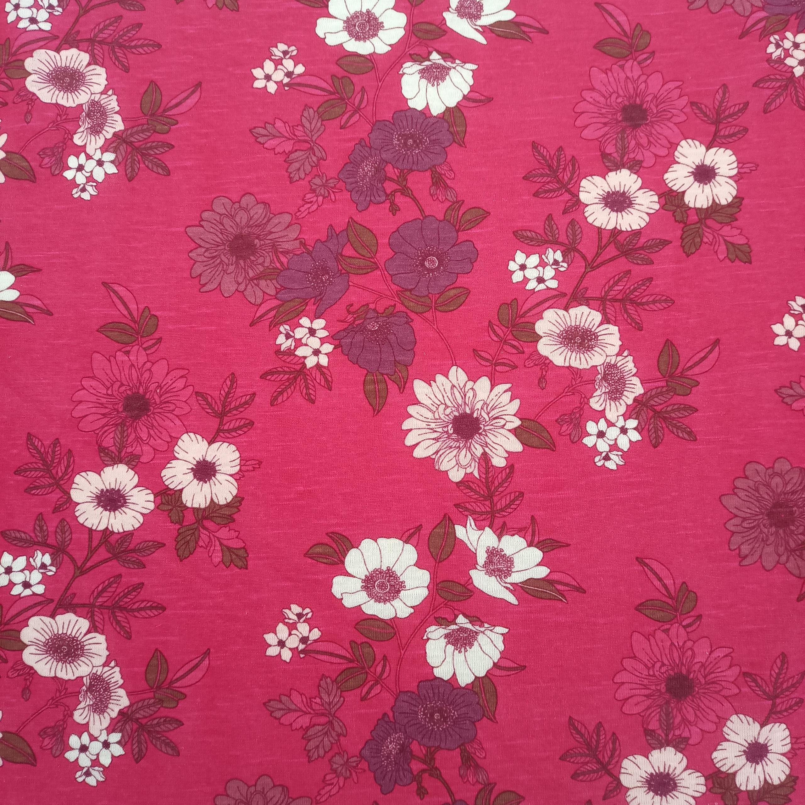 Shaoxing Yunda Custom Pattern 140 Gsm Floral Linen Fabric Knit Jersey Fabric Linen Fabric For Garment