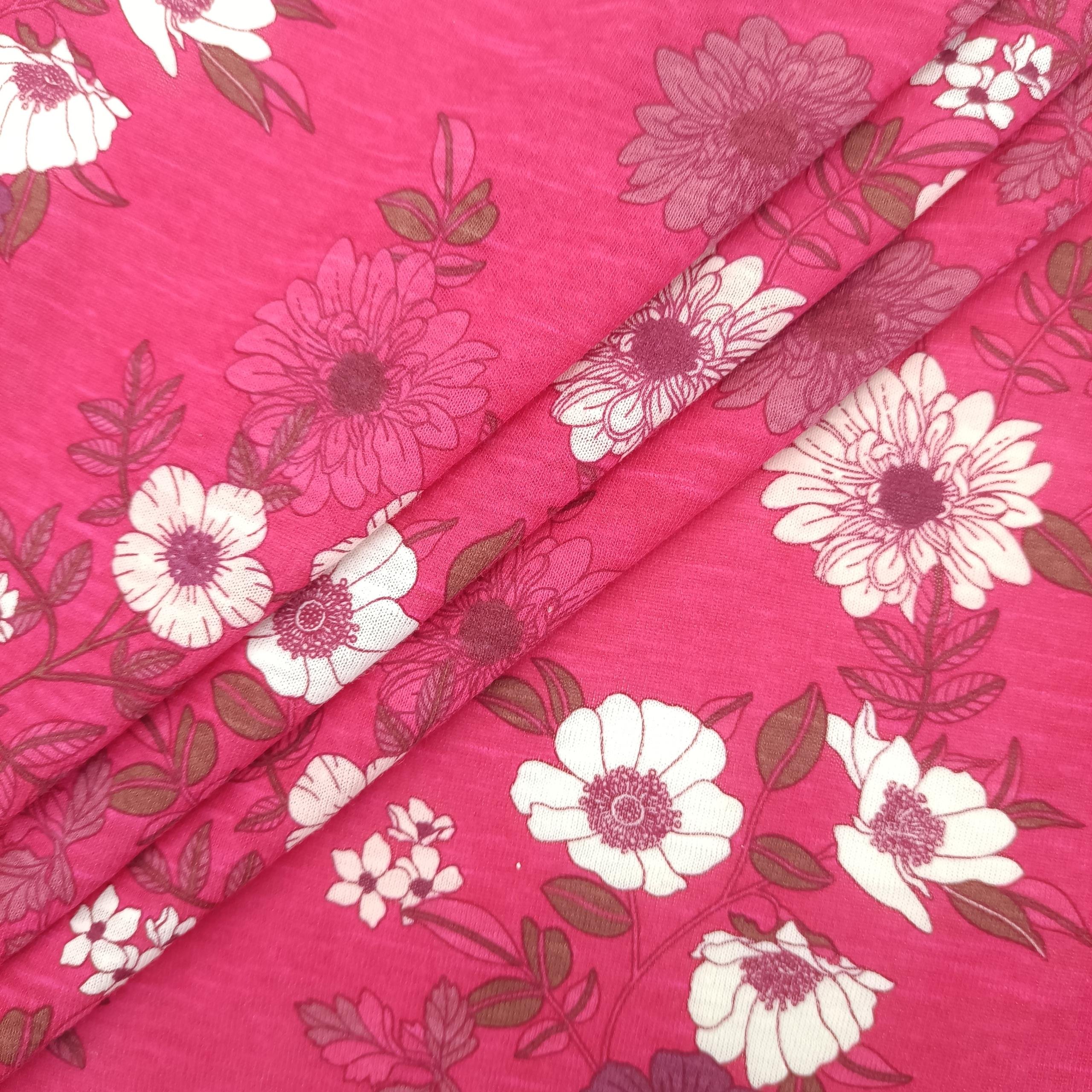 Shaoxing Yunda Custom Pattern 140 Gsm Floral Linen Fabric Knit Jersey Fabric Linen Fabric For Garment