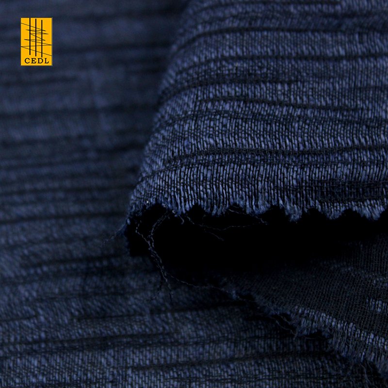 Popular Yarn Dyed Natural Silk Linen Blended Crepe Fabric for Dress Skirt Shirt European Flax & FSC