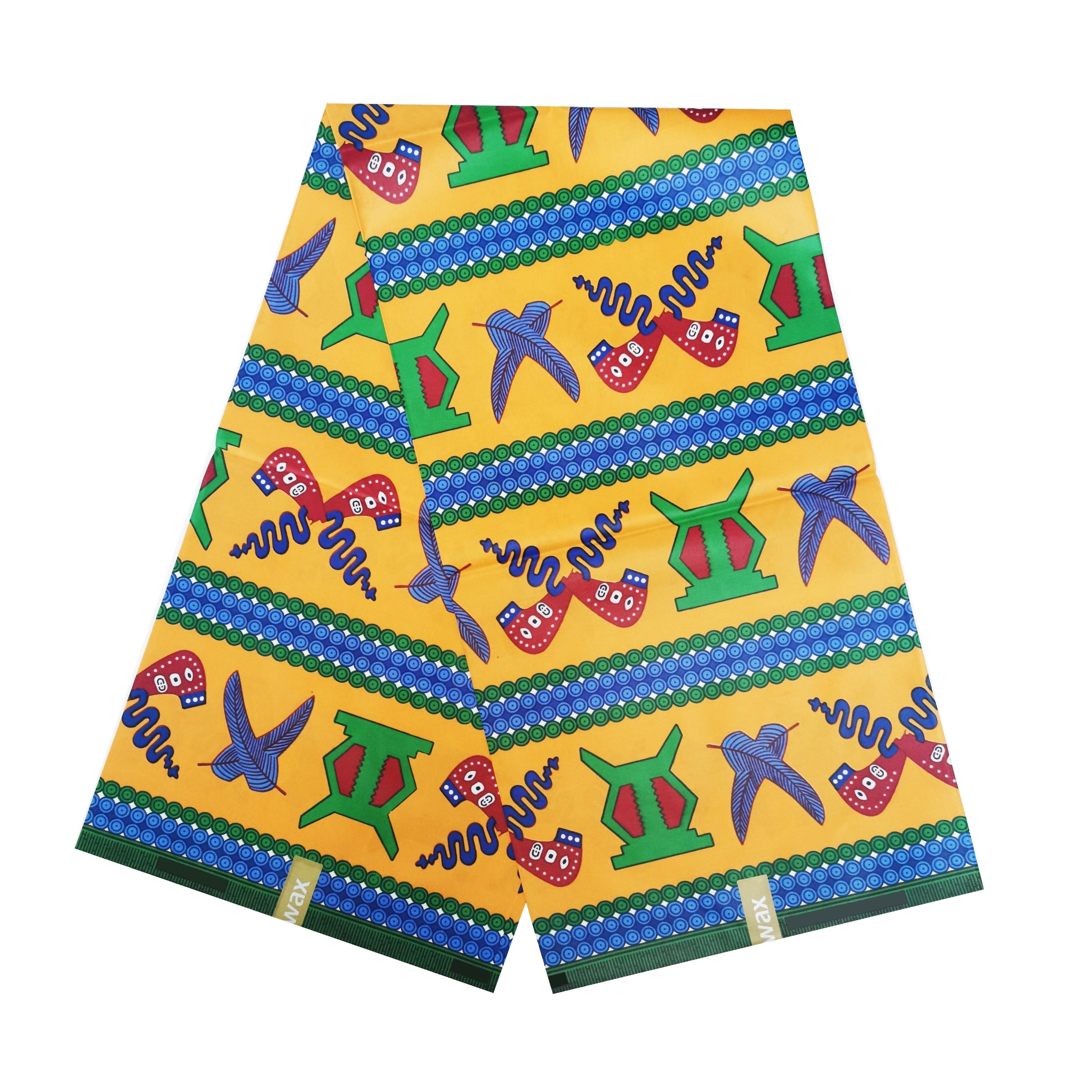 Wholesale Price Double Faced African Prints Fabric 100% Polyester Shinning Wax 6 Yards Fabric 100 GSM Ankara Fabric