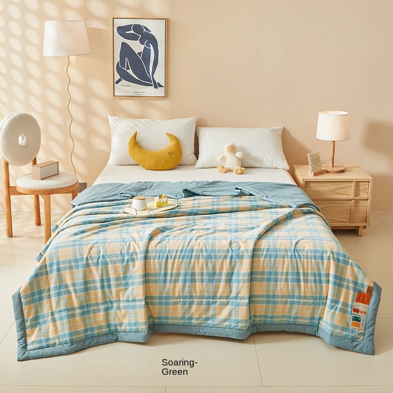 New Style Wax Cotton Soybean Fiber Air Conditioning Embroidery Solid Bamboo Quilt