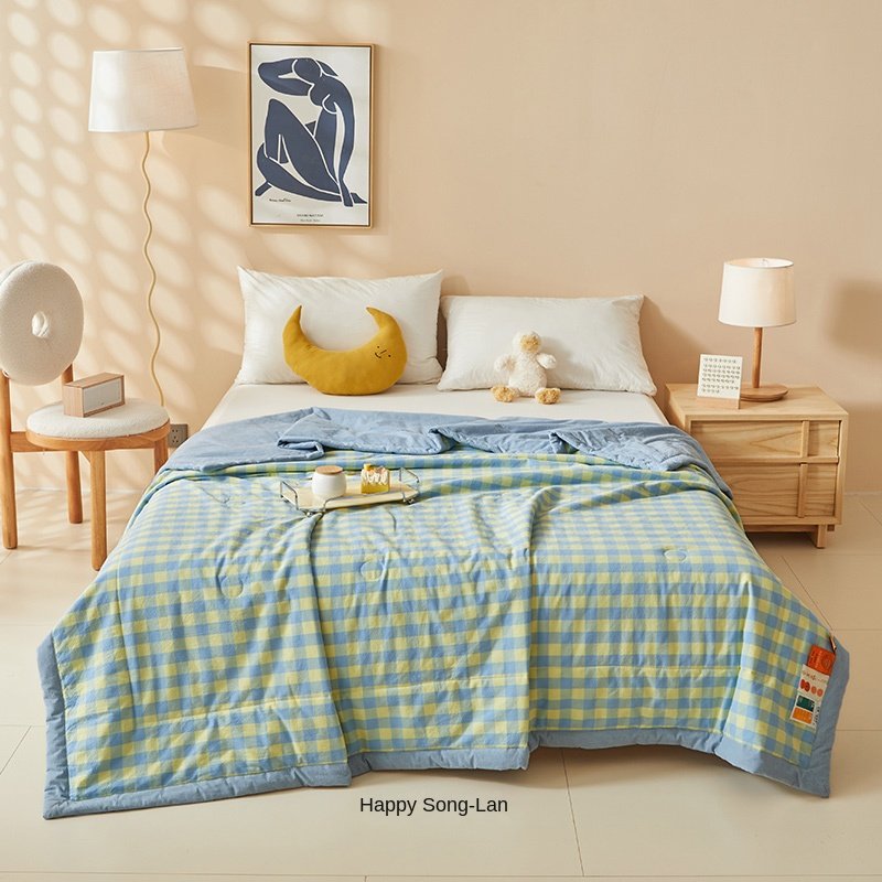 New Style Wax Cotton Soybean Fiber Air Conditioning Embroidery Solid Bamboo Quilt