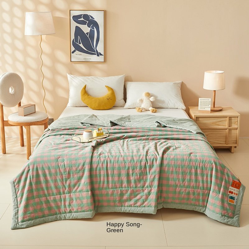 New Style Wax Cotton Soybean Fiber Air Conditioning Embroidery Solid Bamboo Quilt