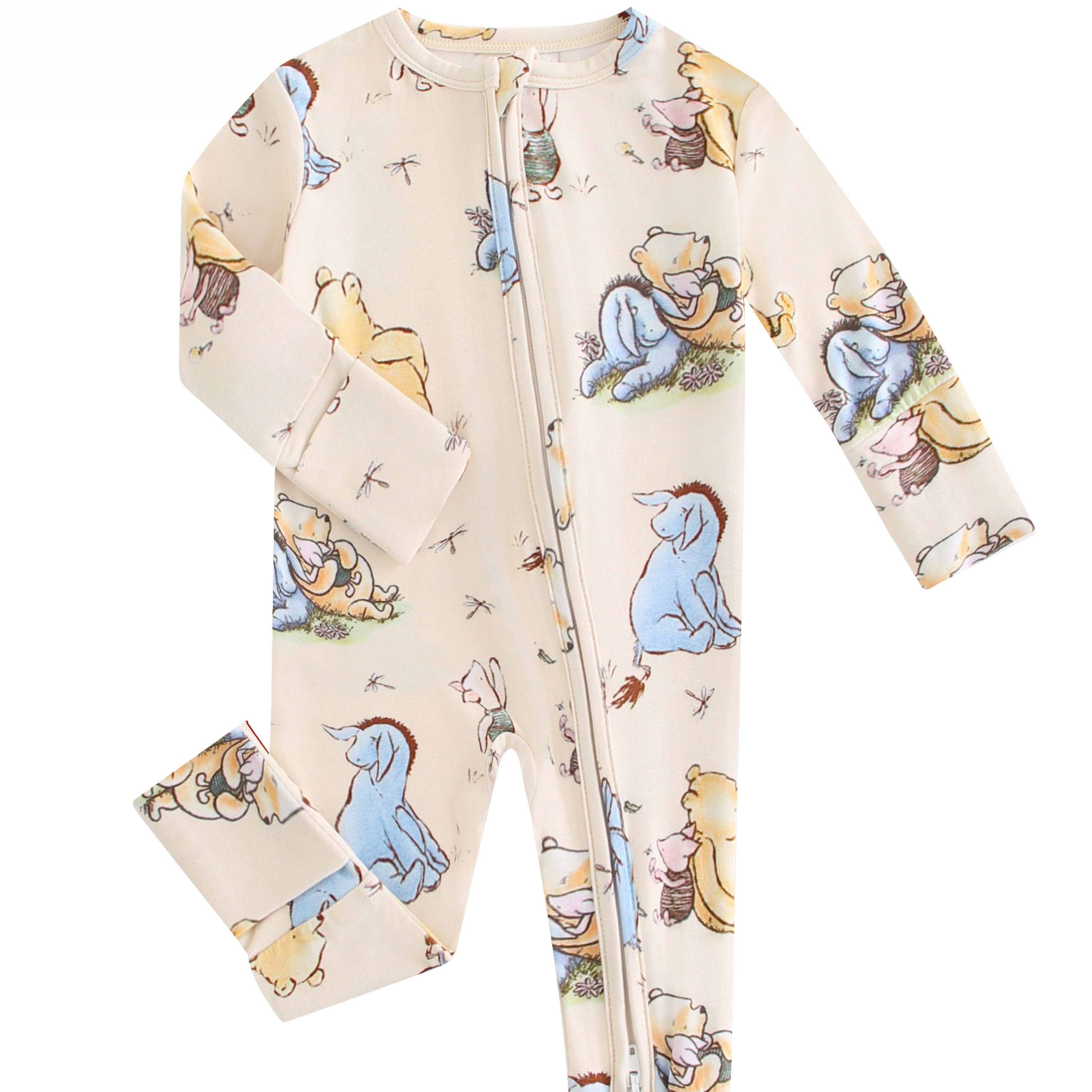 Unisex Custom Printed Bamboo Fiber OEKO Certified Fabric Comfortable Soft Zipper Climbing Clothes Toddler Kids Onesie