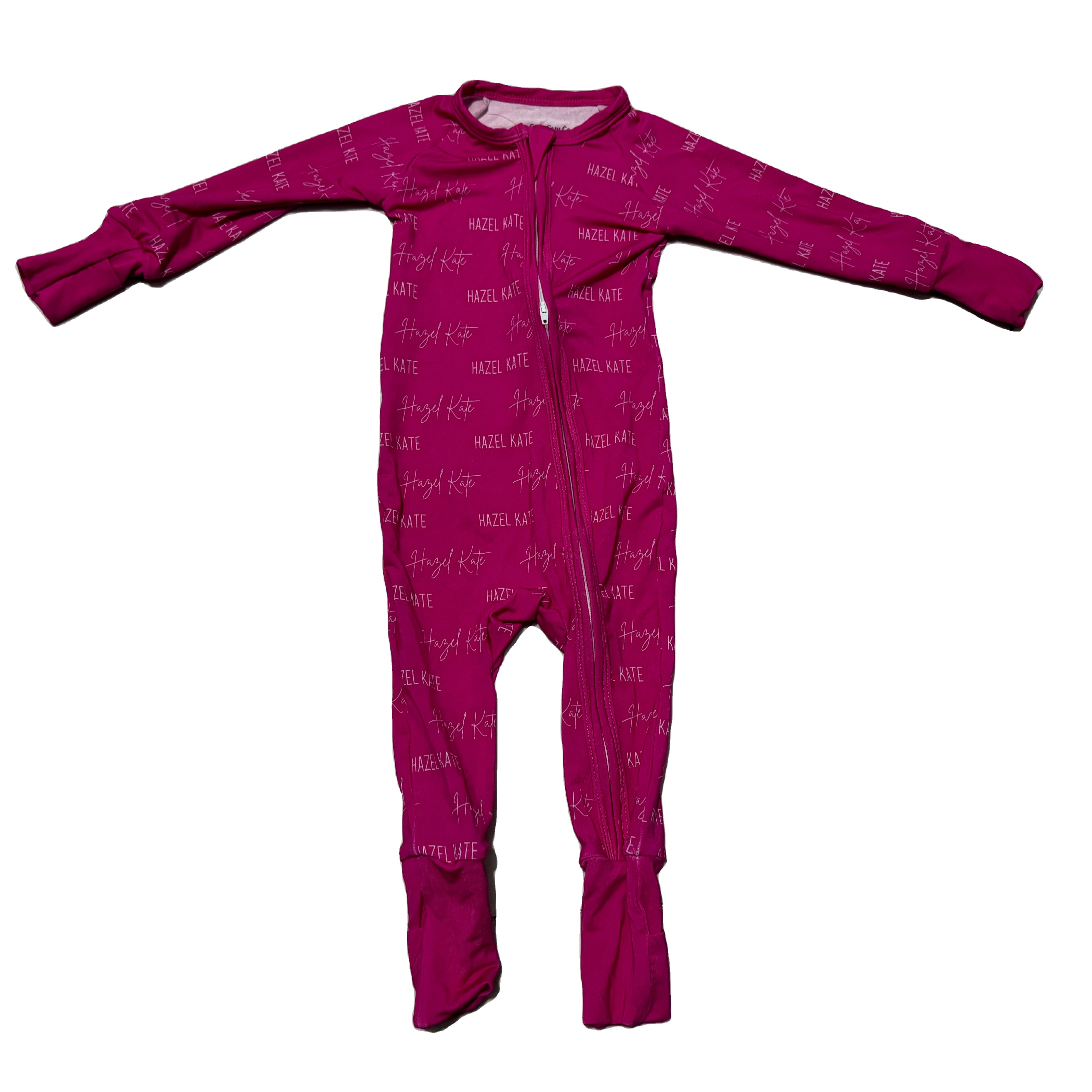 custom name Printed Kid infant bamboo two way zippy sleepwear pijamas romper