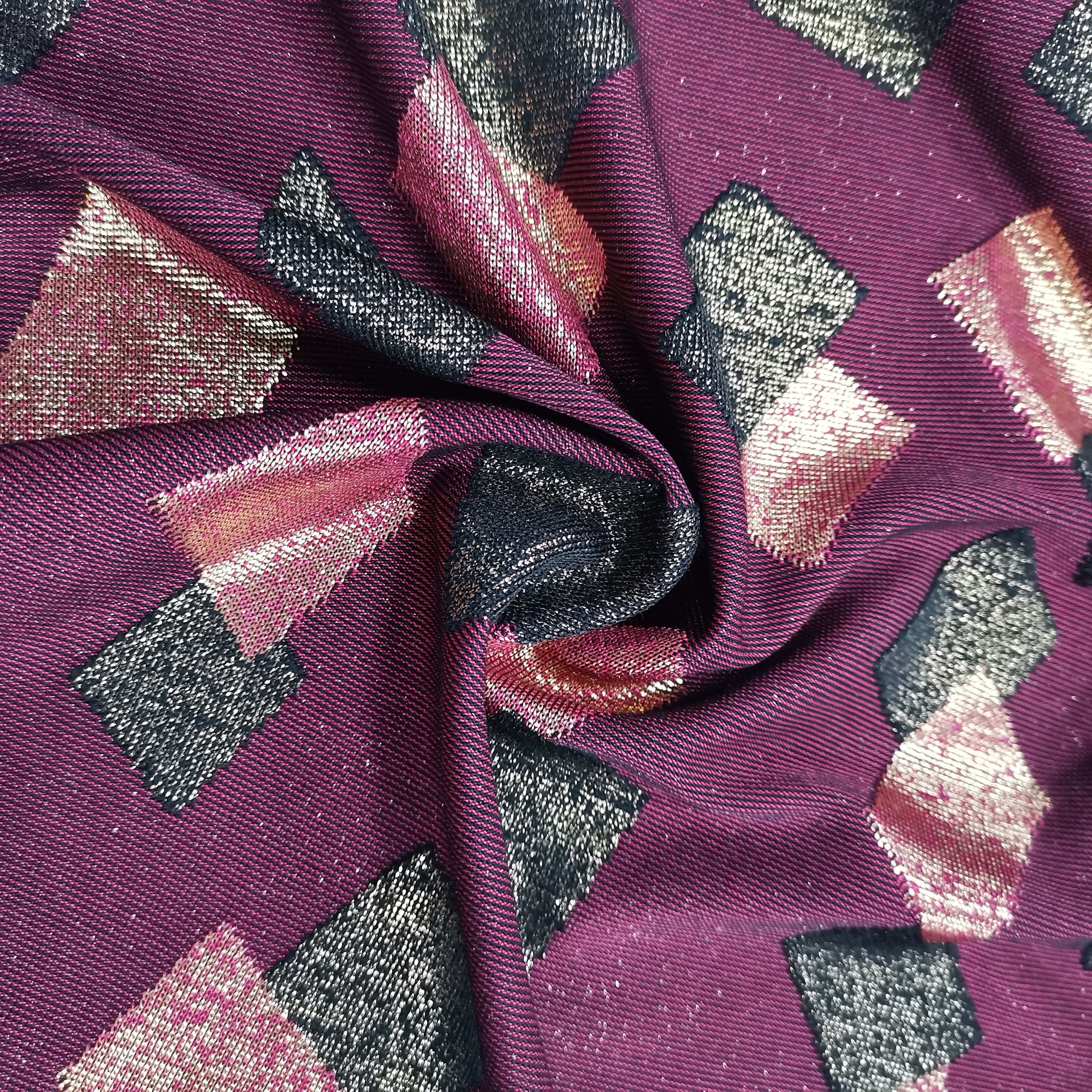 custom brocade jacquard fabric bronzing printing stamping foil loop transfer pattern gorgeous fabric for ladies spring dresses