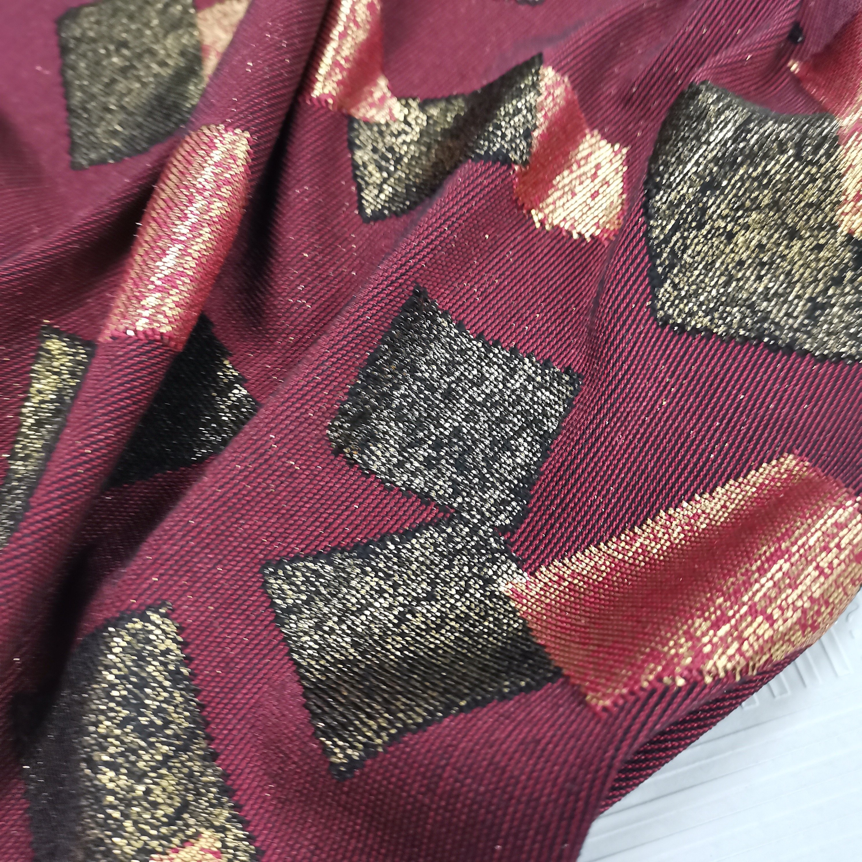 custom brocade jacquard fabric bronzing printing stamping foil loop transfer pattern gorgeous fabric for ladies spring dresses