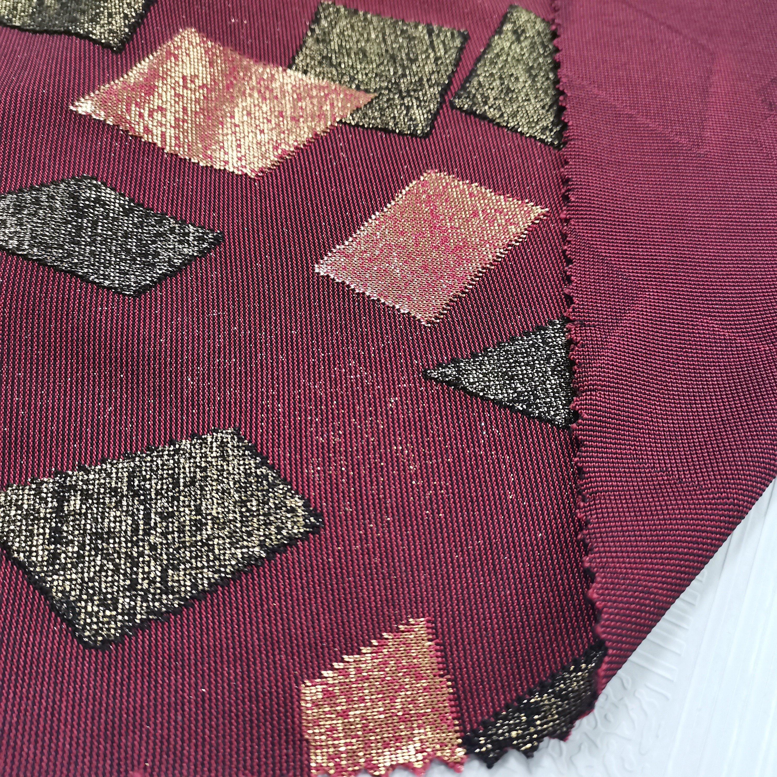 custom brocade jacquard fabric bronzing printing stamping foil loop transfer pattern gorgeous fabric for ladies spring dresses